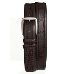 Mezlan Calfskin Genuine Ostrich Leather Belt