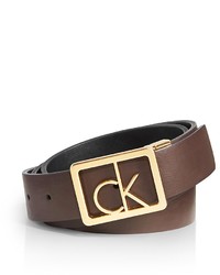 Calvin Klein Reversible Logo Buckle Leather Belt