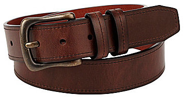Burnished Tumbled Leather Belt in Brown by Torino Leather Co. - Hansen's  Clothing