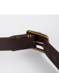 Paul Smith Dark Brown Leather Military Buckle Belt
