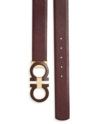 Salvatore Ferragamo Double Gancini Calfskin Leather Belt