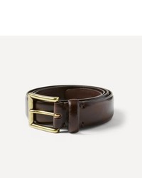 Frank and Oak Feathered Edge Leather Belt In Dark Brown