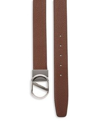 Ermenegildo Zegna Logo Buckle Reversible Leather Belt