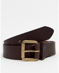 Barbour Matt Leather Belt In Brown