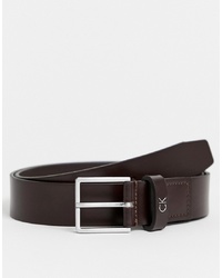 Calvin Klein Mino Leather Belt In Brown