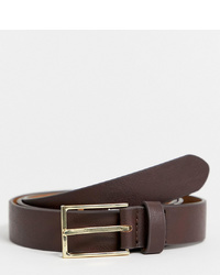 ASOS DESIGN Plus Smart Faux Leather Slim Belt In Brown