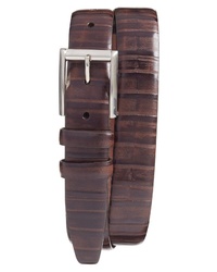 Torino Belts Ribbed Kipskin Leather Belt