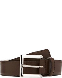 Barneys New York Saffiano Leather Belt Brown Size 32