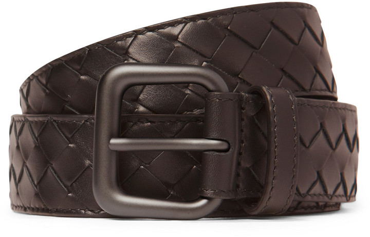 Bottega Veneta Intrecciato Weave Wide Waist Belt - Brown Belts