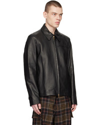 Paul Smith Black Zip Leather Jacket