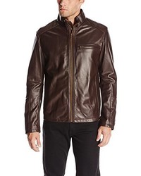 Cole Haan Smooth Leather Moto Jacket