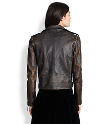 Polo Ralph Lauren Distressed Leather Moto Jacket