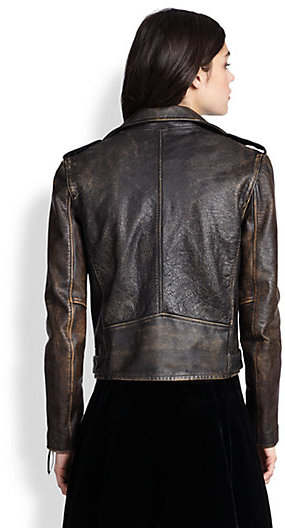 Polo Ralph Lauren Distressed Leather Moto Jacket, $1,298 | Saks Fifth  Avenue | Lookastic