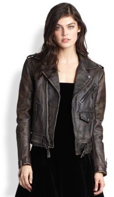 ralph lauren women's leather moto jacket
