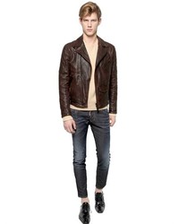 DSquared Classic Leather Biker Jacket