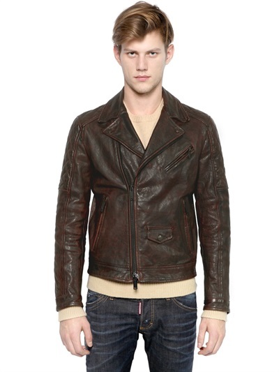 DSquared Classic Leather Biker Jacket, $2,965 | LUISAVIAROMA | Lookastic