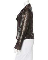 Armani Collezioni Metallic Faux Leather Jacket