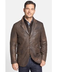 Missani Le Collezioni Contemporary Fit Hybrid Leather Jacket