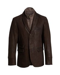 FLYNT Distressed Leather Hybrid Coat