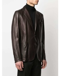 Tagliatore Leather Tailored Blazer