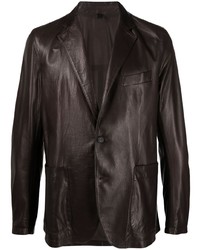Tagliatore Leather Tailored Blazer