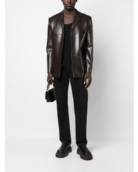 Misbhv Single Breasted Faux Leather Blazer