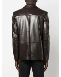 Misbhv Single Breasted Faux Leather Blazer