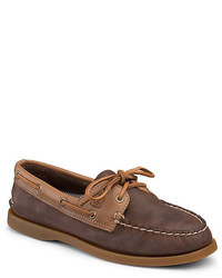 Dark Brown Leather Boat Shoes