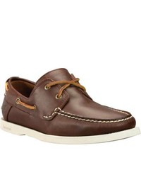 Timberland Earthkeepers Heritage Boat 2 Eye Brown Smooth Leather Lace Up Shoes