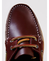 Topman Canister Mix Burgundy Boat Shoes