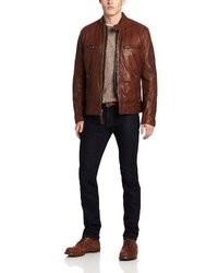 Andrew Marc New York Denim Leathers Andrew Marc Racer Leather Jacket With Removable Vest