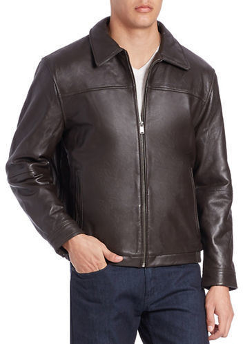 Boston Harbour Leather Bomber Jacket, $475 | Lord & Taylor | Lookastic