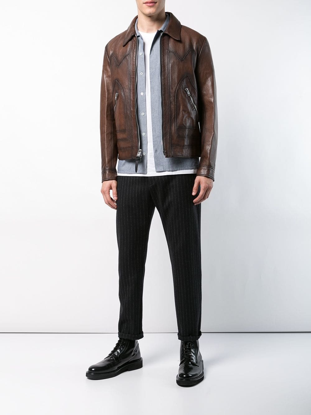 Todd's famous Dylan Jacket, updated in a rich Italian leather and burnished  for a broken-in look. | Instagram