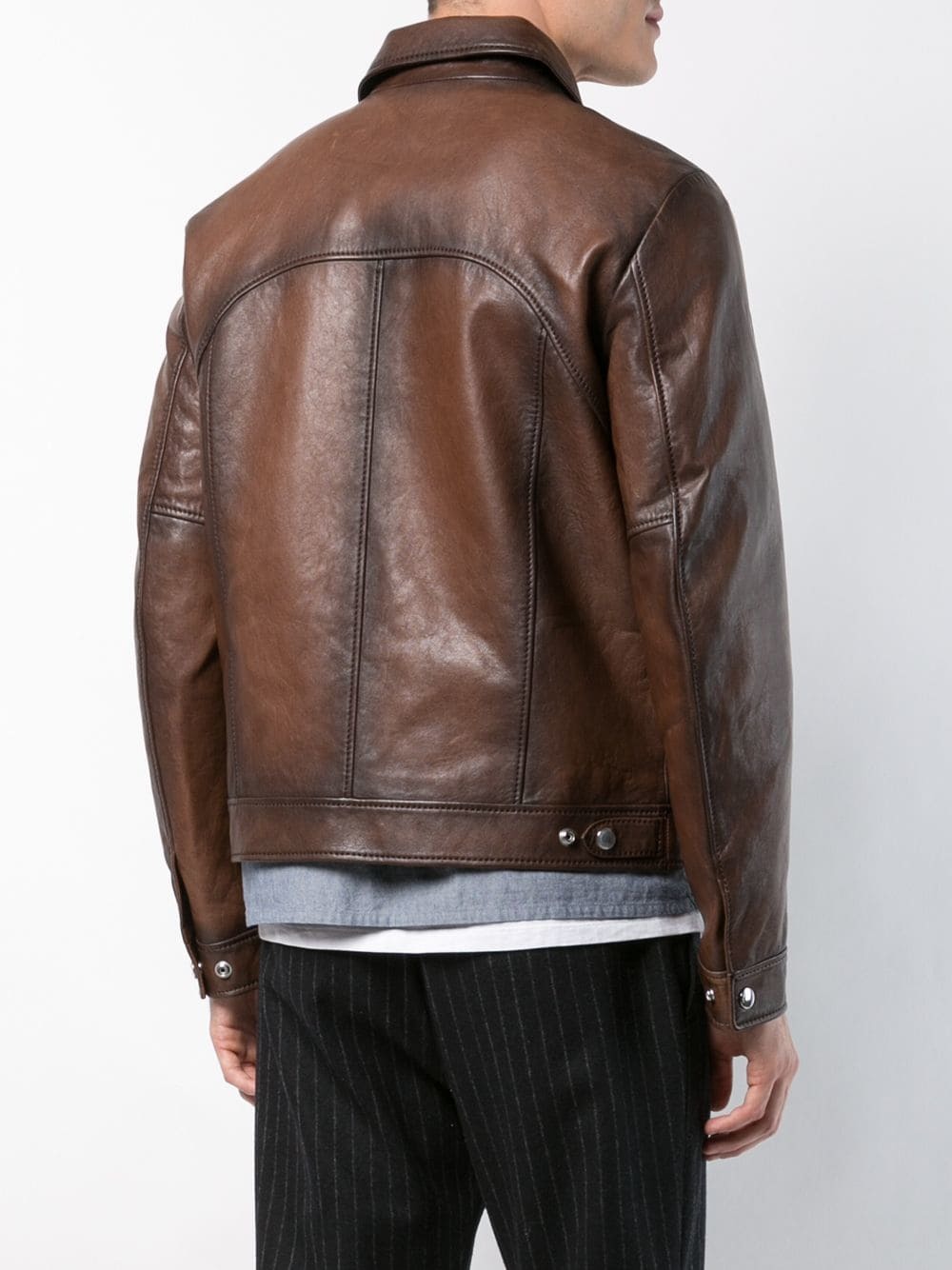 Coach burnished leather jacket hotsell