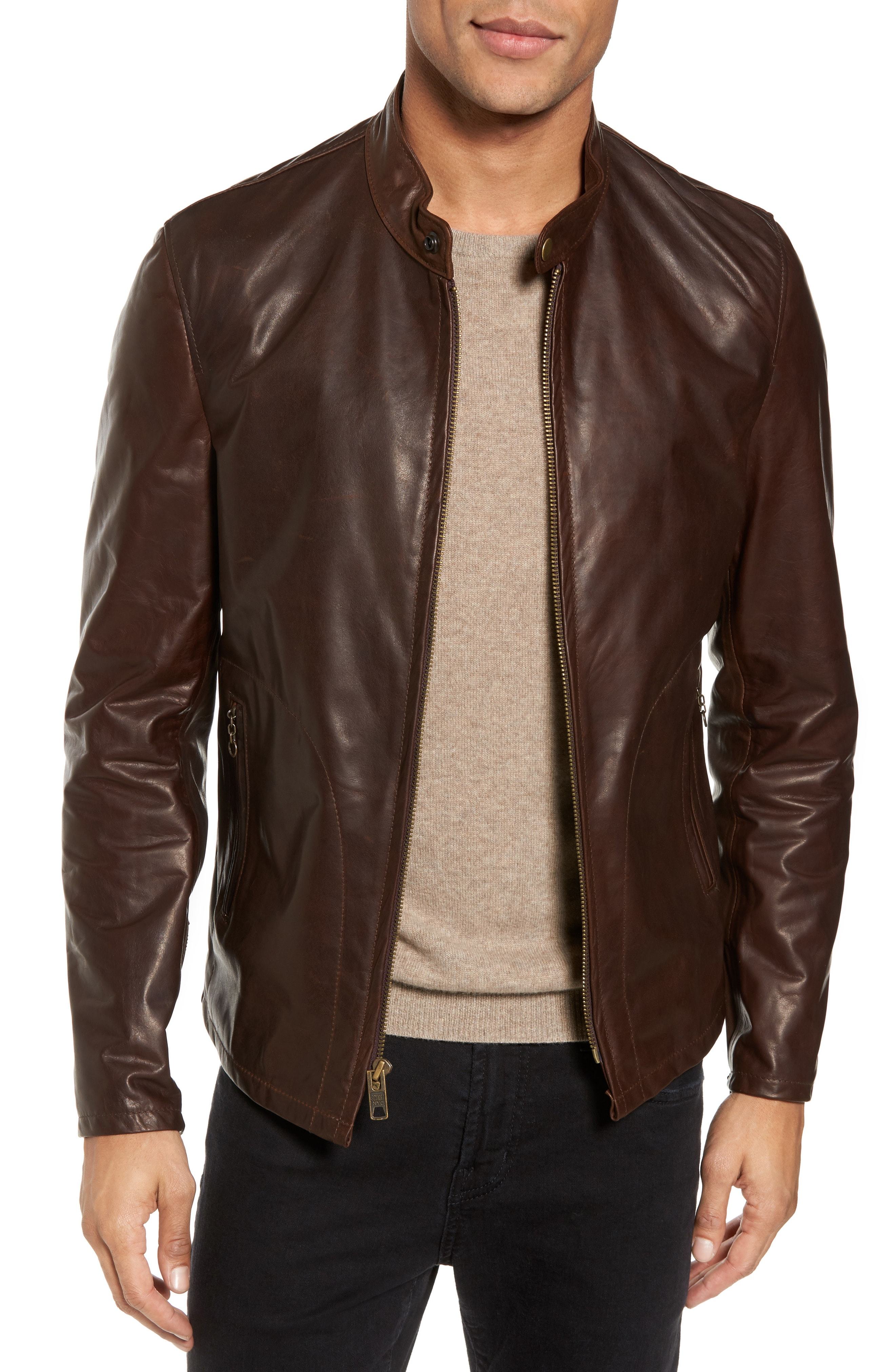 Schott NYC Cafe Racer Unlined Cowhide Leather Jacket, $885 | Nordstrom ...