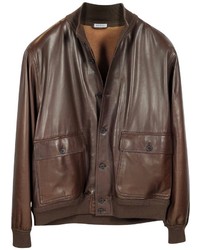 Schiatti Co Dark Brown Leather Jacket Wchasmere Lining