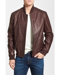 Cole Haan Leather Bomber Jacket Medium