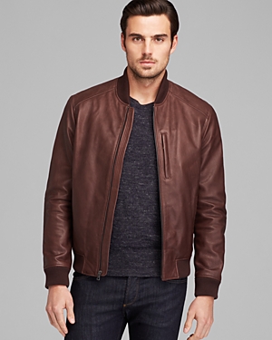Cole Haan Varsity Leather Jacket, $695 | Bloomingdale's | Lookastic