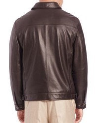 Saks Fifth Avenue Collection Leather Bomber Jacket