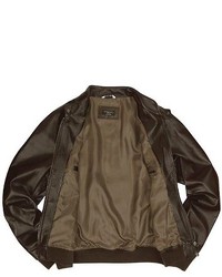 Forzieri Dark Brown Italian Genuine Leather Bomber Jacket