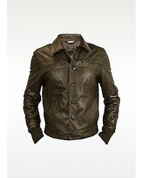 Forzieri Dark Brown Leather Jacket