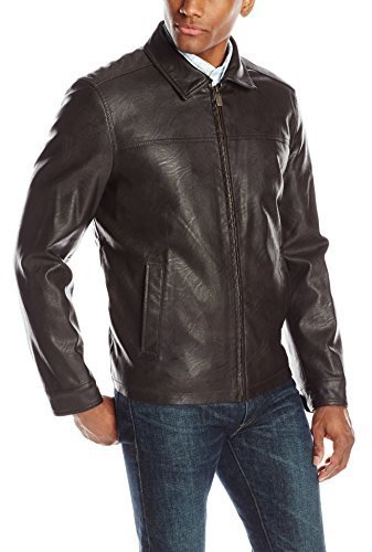 Dockers Faux Leather Lay Down Collar Zip Front Jacket, $25 | Amazon.com ...