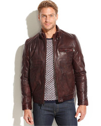Emanuel Ungaro Leather Wind Resistant Moto Jacket