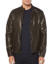 Perry Ellis Faux Leather Bomber Jacket