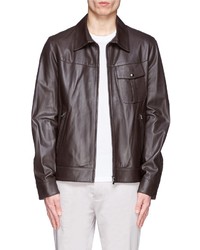 Isaia Nappa Leather Flight Jacket, $4,540 | Lane Crawford | Lookastic