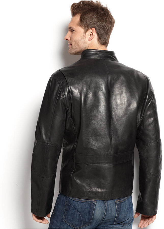 Marc New York Lamar Leather Moto Jacket, $650 | Macy's | Lookastic