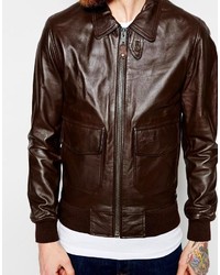 Schott Leather Jacket With Collar