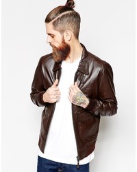 Schott Leather Jacket With Collar