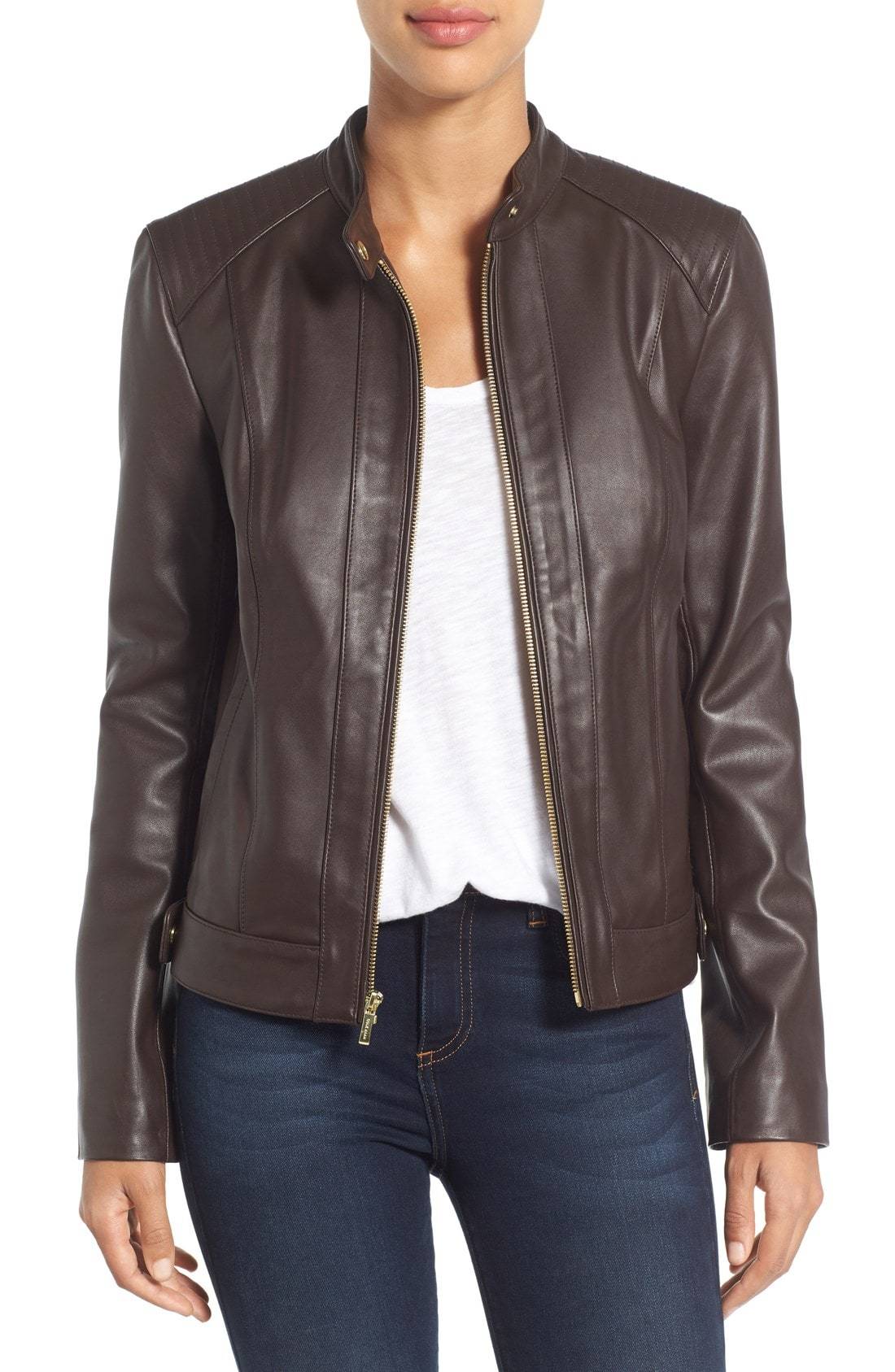 Cole Haan Leather Moto Jacket, $369 | Nordstrom | Lookastic