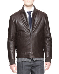 Brunello Cucinelli Leather Thermore Bomber Jacket